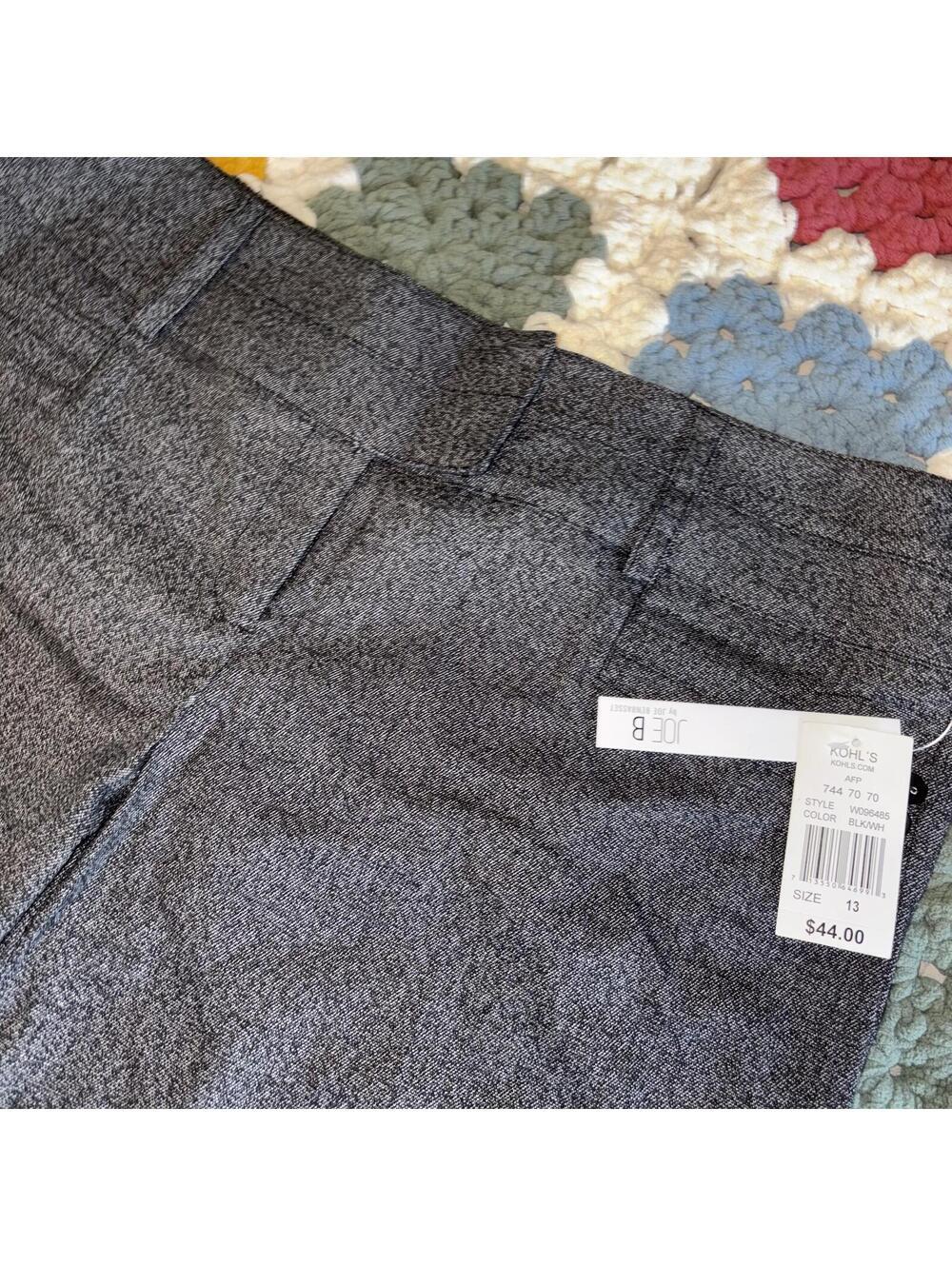 Joe B NEW $44 Women's Black Dress Pants Size 13 Tri Blend With Tags Adjustable - Picture 2 of 7